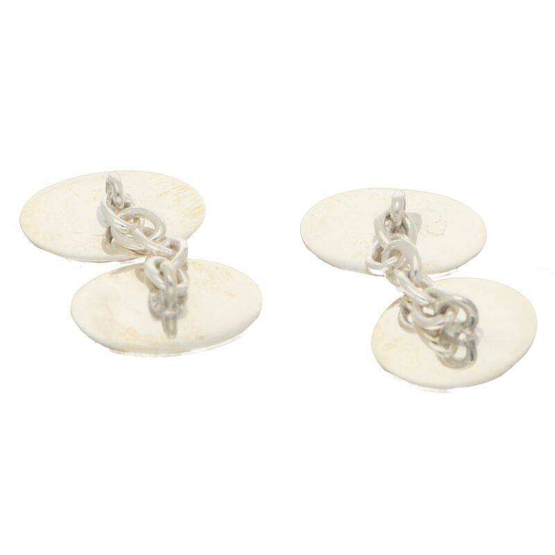 Men's American falgs enamel link cufflinks in sterling silver