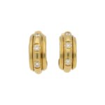 Piaget Possession diamond hoop earrings in 18k yellow gold.