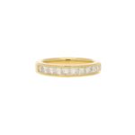 Eternity Ring With Princess Cut Diamonds - set half way round