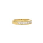 Eternity Ring With Princess Cut Diamonds - set half way round