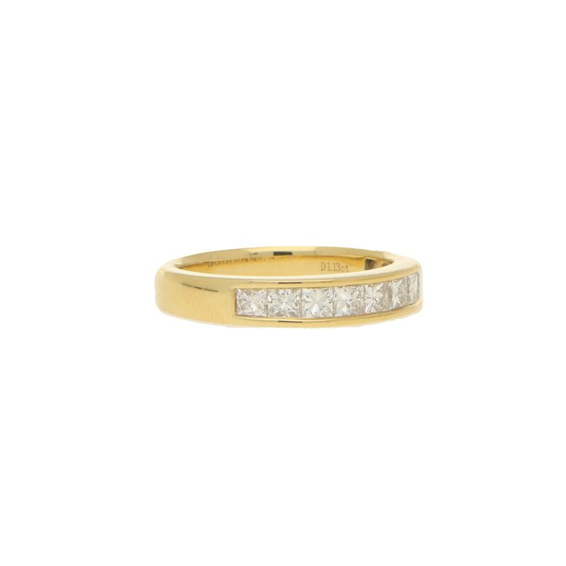 Eternity Ring With Princess Cut Diamonds - set half way round