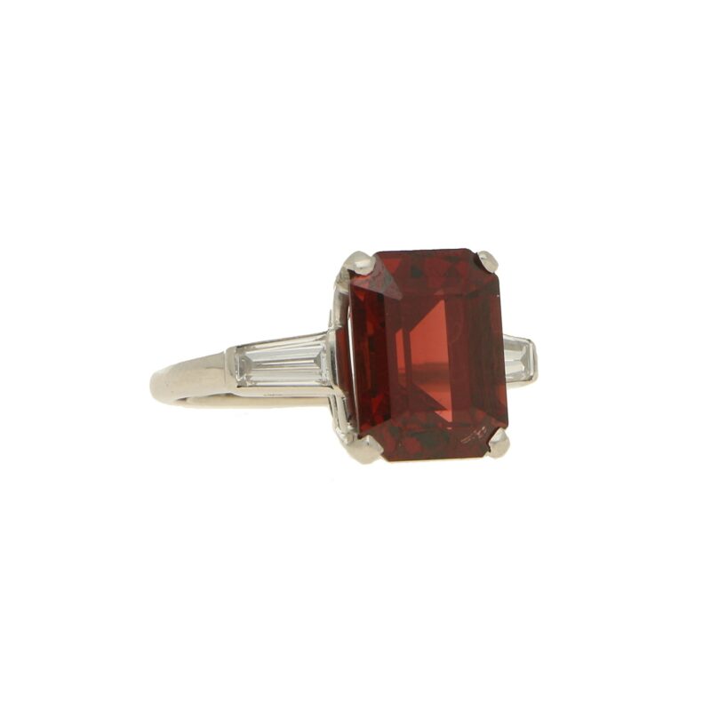 Almandine garnet and diamond ring