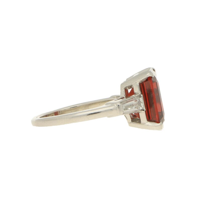 Almandine garnet and diamond ring