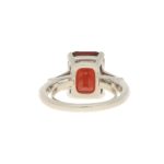 Almandine garnet and diamond ring