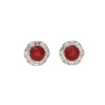 Contemporary Pearl and Diamond Cluster Stud Earrings