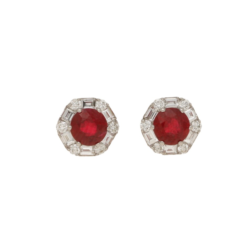 Contemporary Pearl and Diamond Cluster Stud Earrings