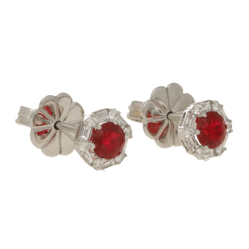 Contemporary Pearl and Diamond Cluster Stud Earrings