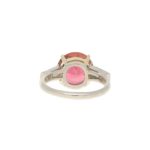 Pink Tourmaline and Diamond Engagement / Dress Ring