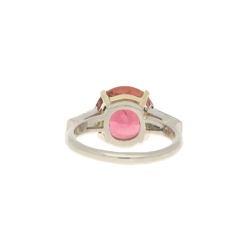 Pink Tourmaline and Diamond Engagement / Dress Ring