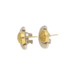 Yellow Diamond Sun and Moon Earrings in 18k gold.