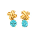 Tiffany & Co. Blue Zircon Crosses in Yellow Gold