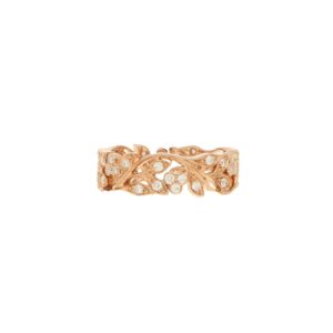 Rose Gold Floral Diamond Ring