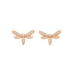 Rose Gold & Diamond Dragonfly Earrings