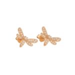 Rose Gold & Diamond Dragonfly Earrings