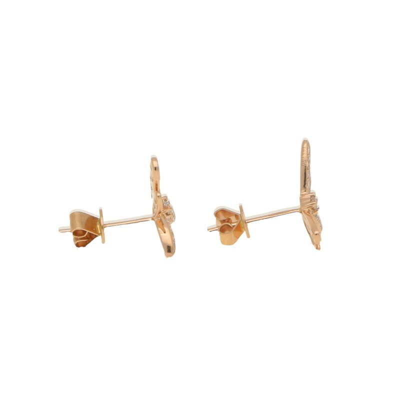 Rose Gold & Diamond Dragonfly Earrings