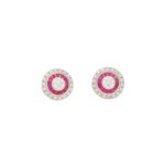 Diamond & Ruby Target Stud Earrings