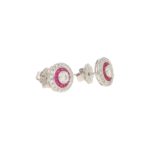 Diamond & Ruby Target Stud Earrings