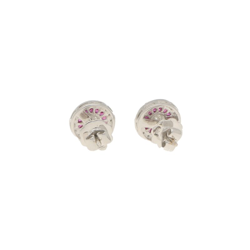 Diamond & Ruby Target Stud Earrings