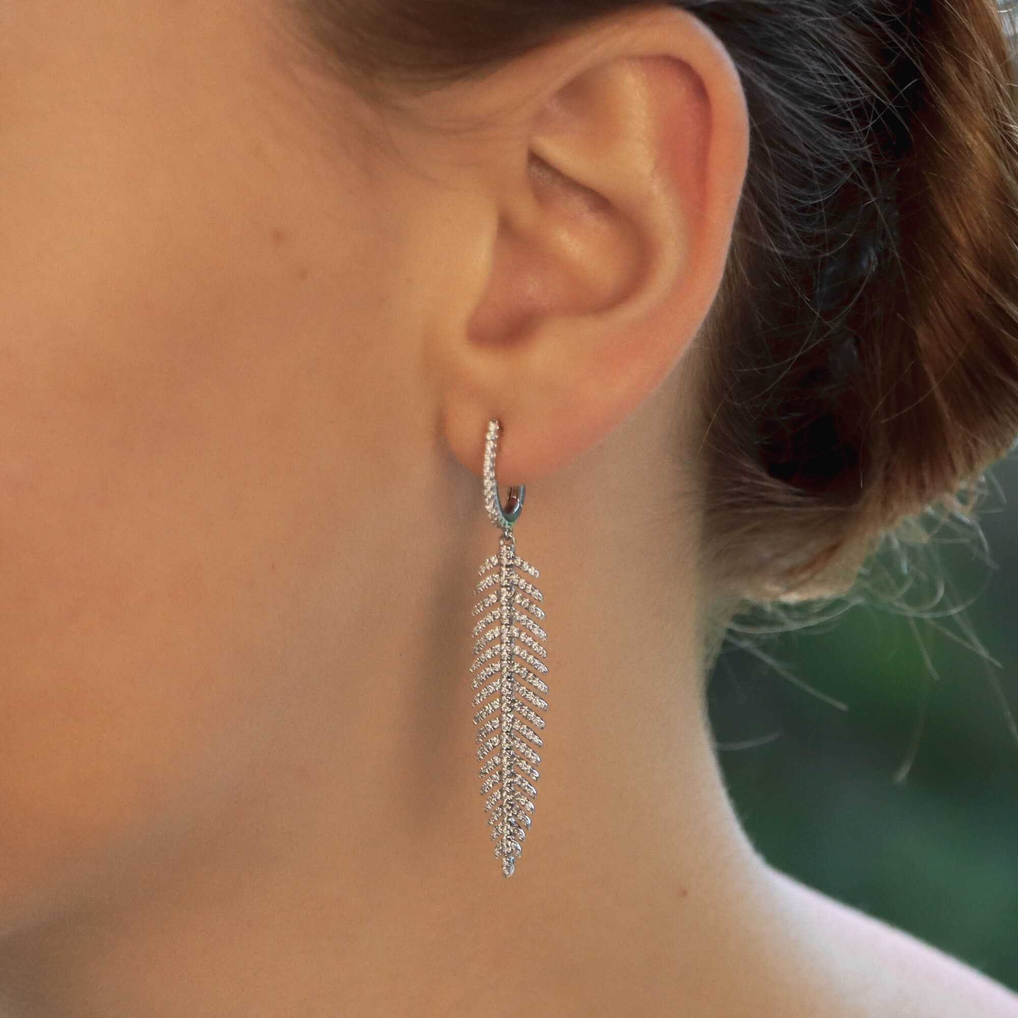 Feather drop earrings clearance