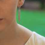 Articulated Feather Diamond Drop Earrings in White Gold