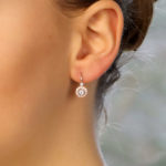 Diamond Halo Drop Earrings