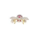 Ruby and Diamond Bee Brooch