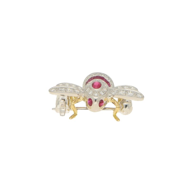 Ruby and Diamond Bee Brooch