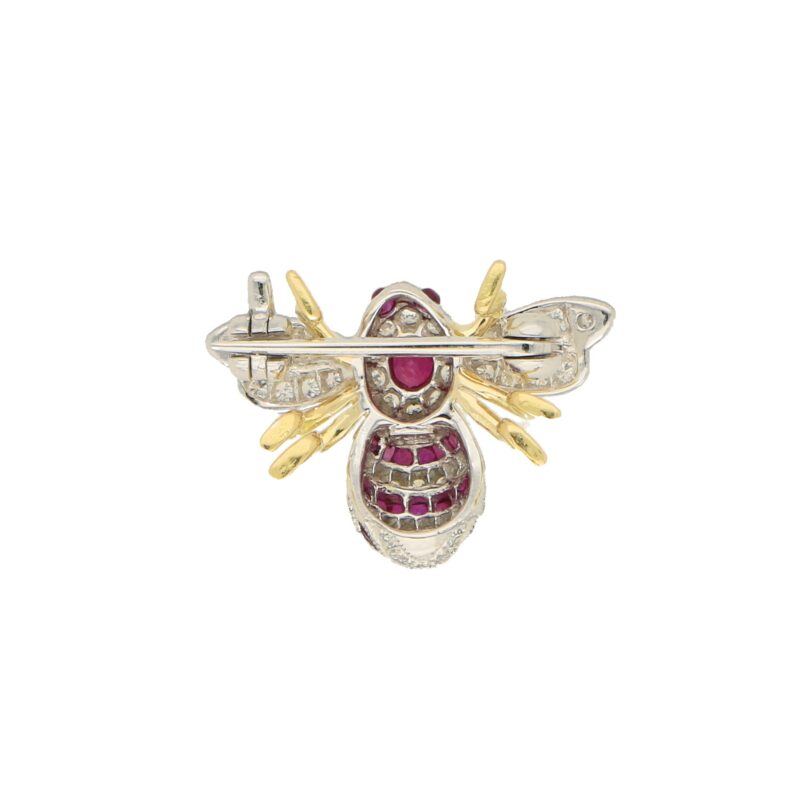Ruby and Diamond Bee Brooch