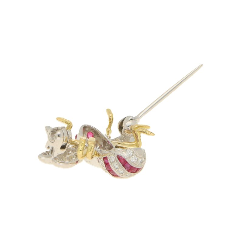 Ruby and Diamond Bee Brooch