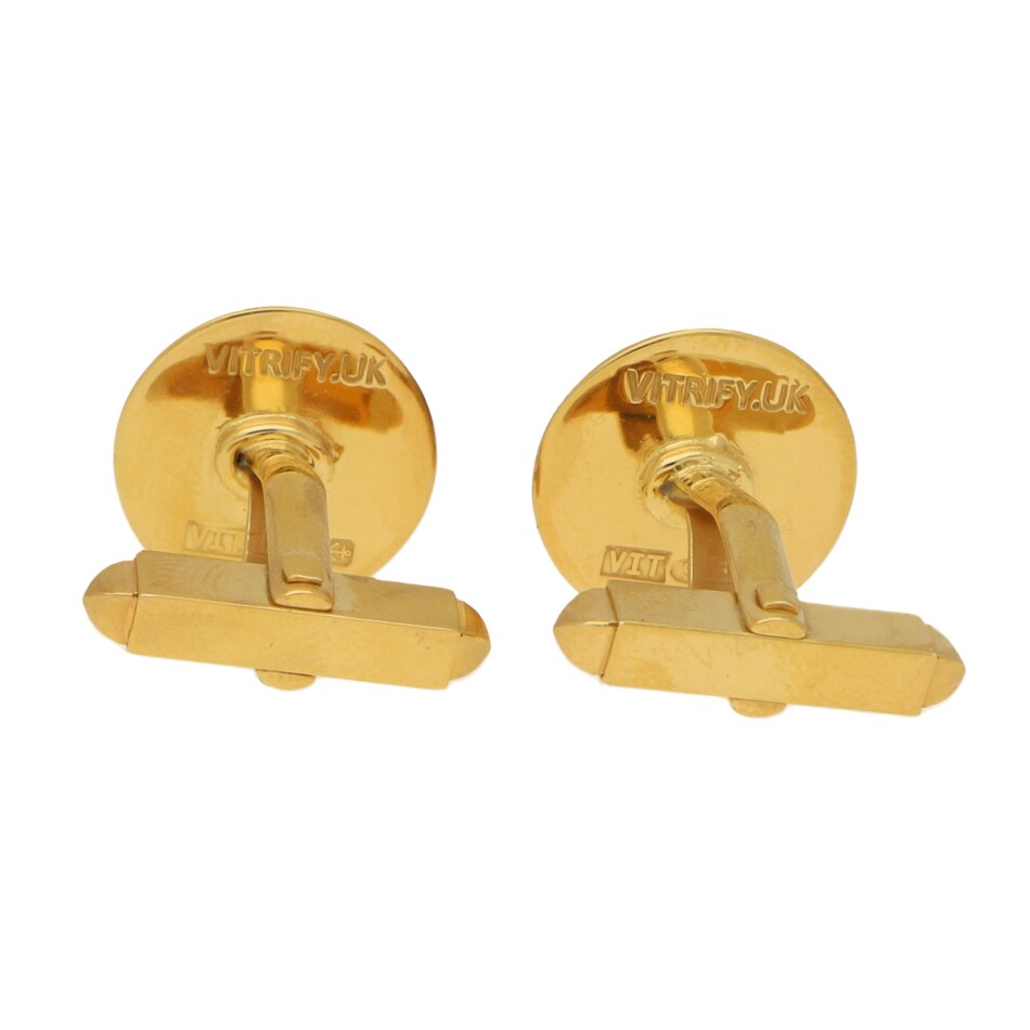 Pair of swivel back silver gilt and enamel cufflinks
