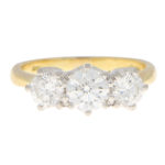 GIA Certified Diamond Three Stone Ring