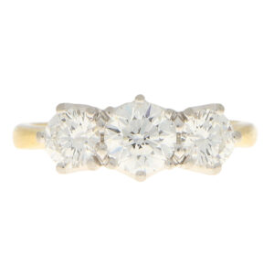 GIA Certified Diamond Three Stone Ring