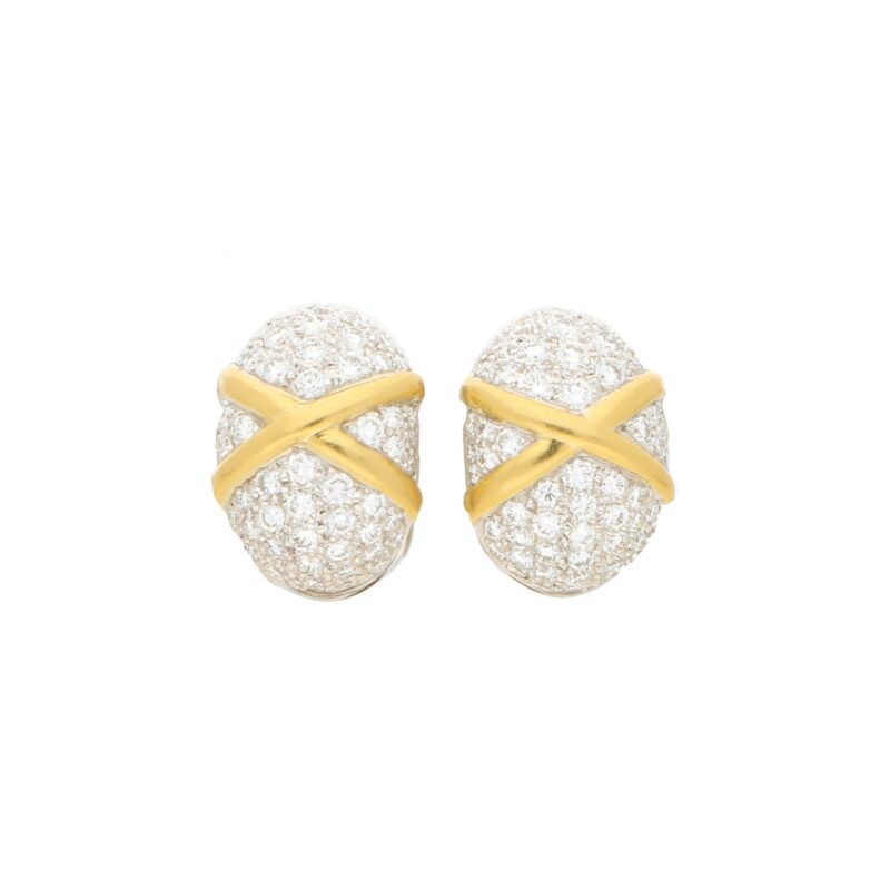 Vintage Diamond Domed Earrings