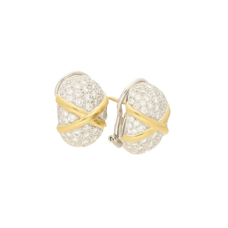 Vintage Diamond Domed Earrings