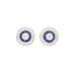 Sapphire & Diamond Target Earrings