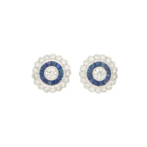 Sapphire & Diamond Target Earrings