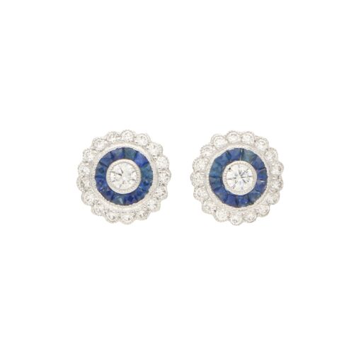 Sapphire & Diamond Target Earrings