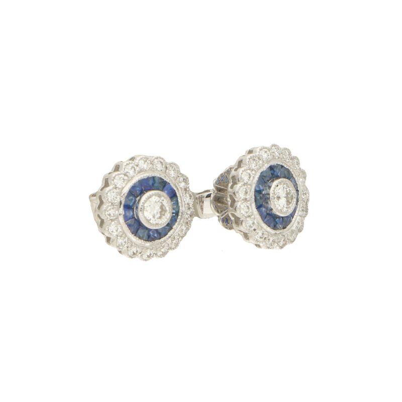 Sapphire & Diamond Target Earrings