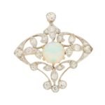 Edwardian Opal and Diamond Pendant/Brooch