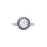 Sapphire & Diamond Target Ring