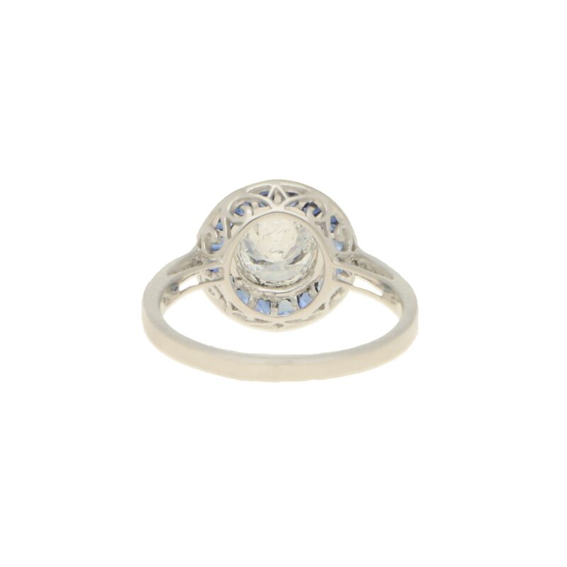 Sapphire & Diamond Target Ring