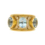 Aquamarine Byzantine Ring