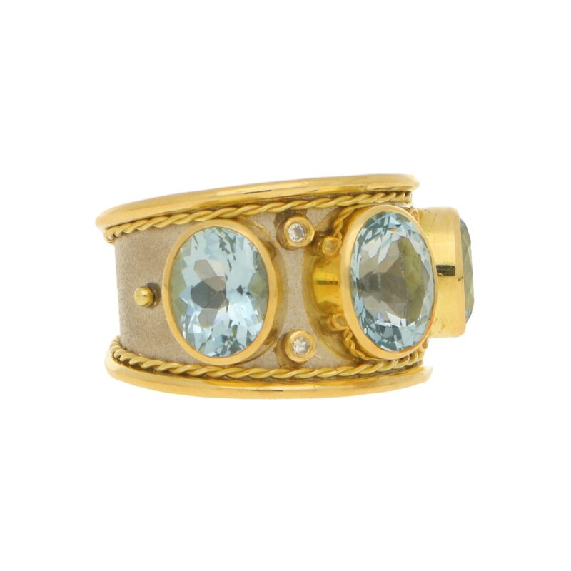 Aquamarine Byzantine Ring