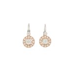 Diamond Halo Drop Earrings