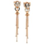 Diamond, Enamel and Ruby Tiger's Head Earrings in Rose Gold