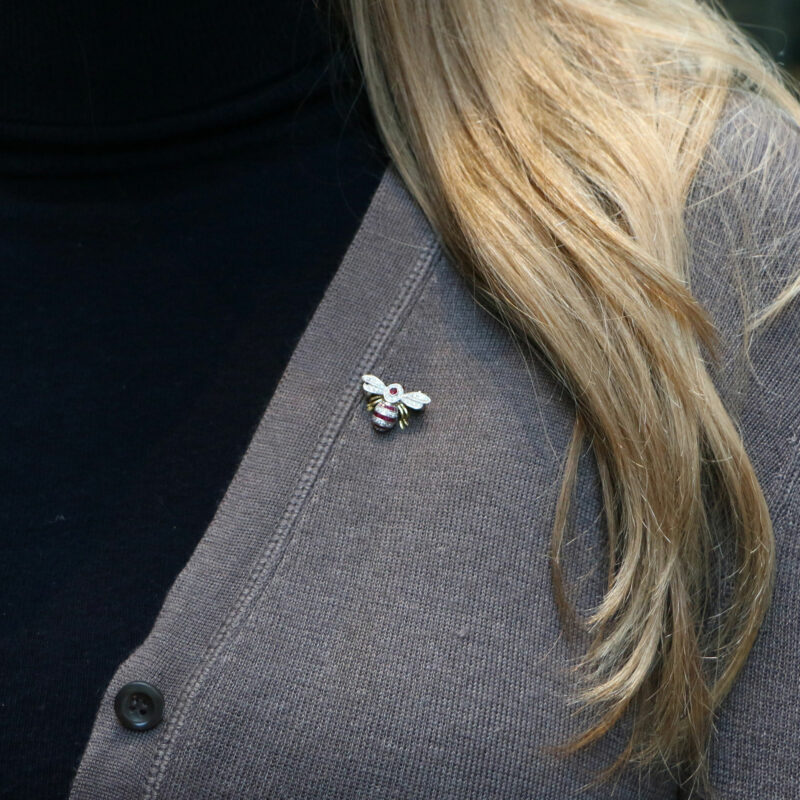 Ruby and Diamond Bee Brooch
