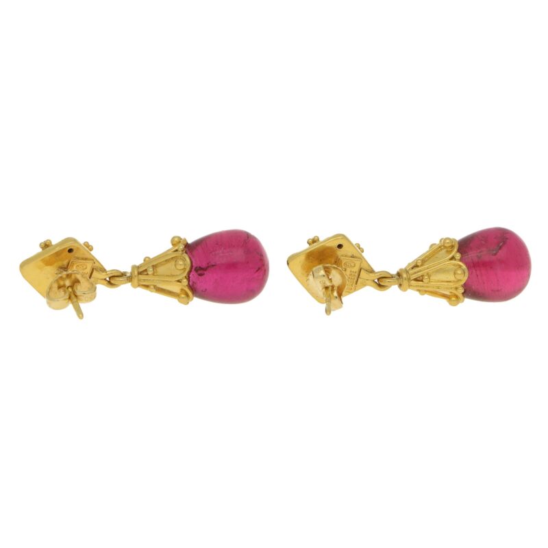 LALAoUNIS Pink Tourmaline Drop Earrings