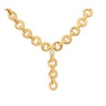 Vintage Fred Paris Fancy Rolo Link Necklace in Yellow Gold