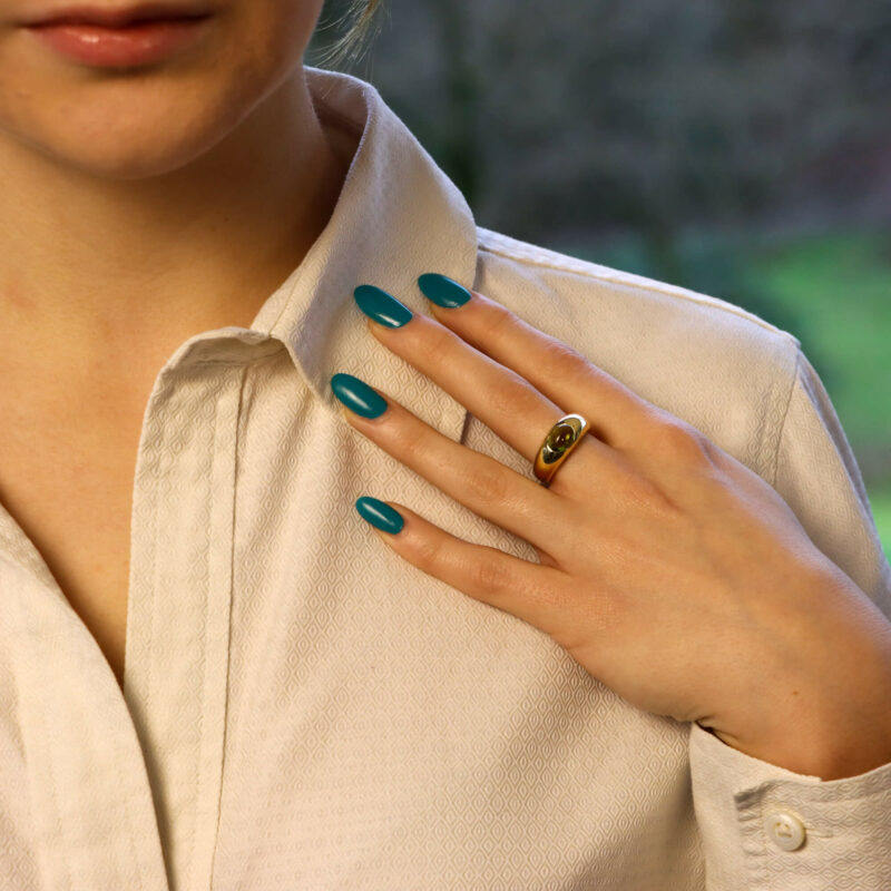 Tiffany & Co. Peridot Bombe Ring in Yellow Gold