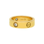 Yellow Gold Cartier Three Diamond Love Ring size 54